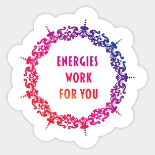 Energies Work For You - Yoga Mandala Print Design GC-092-10 Sticker